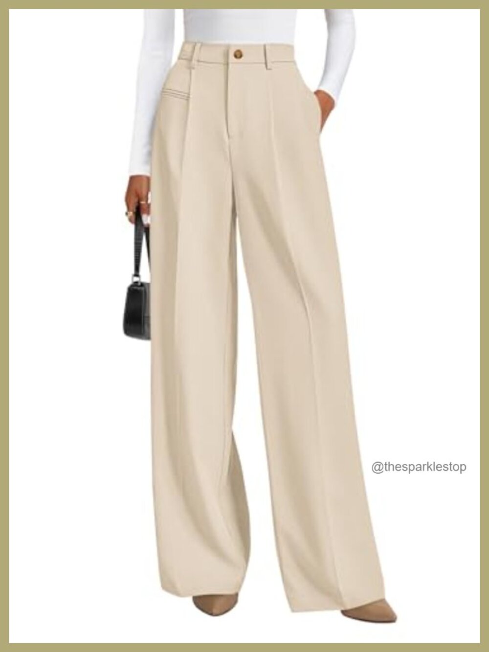 PRETTYGARDEN Women's High Waisted Wide Leg Palazzo Work Pants 100% Polyester